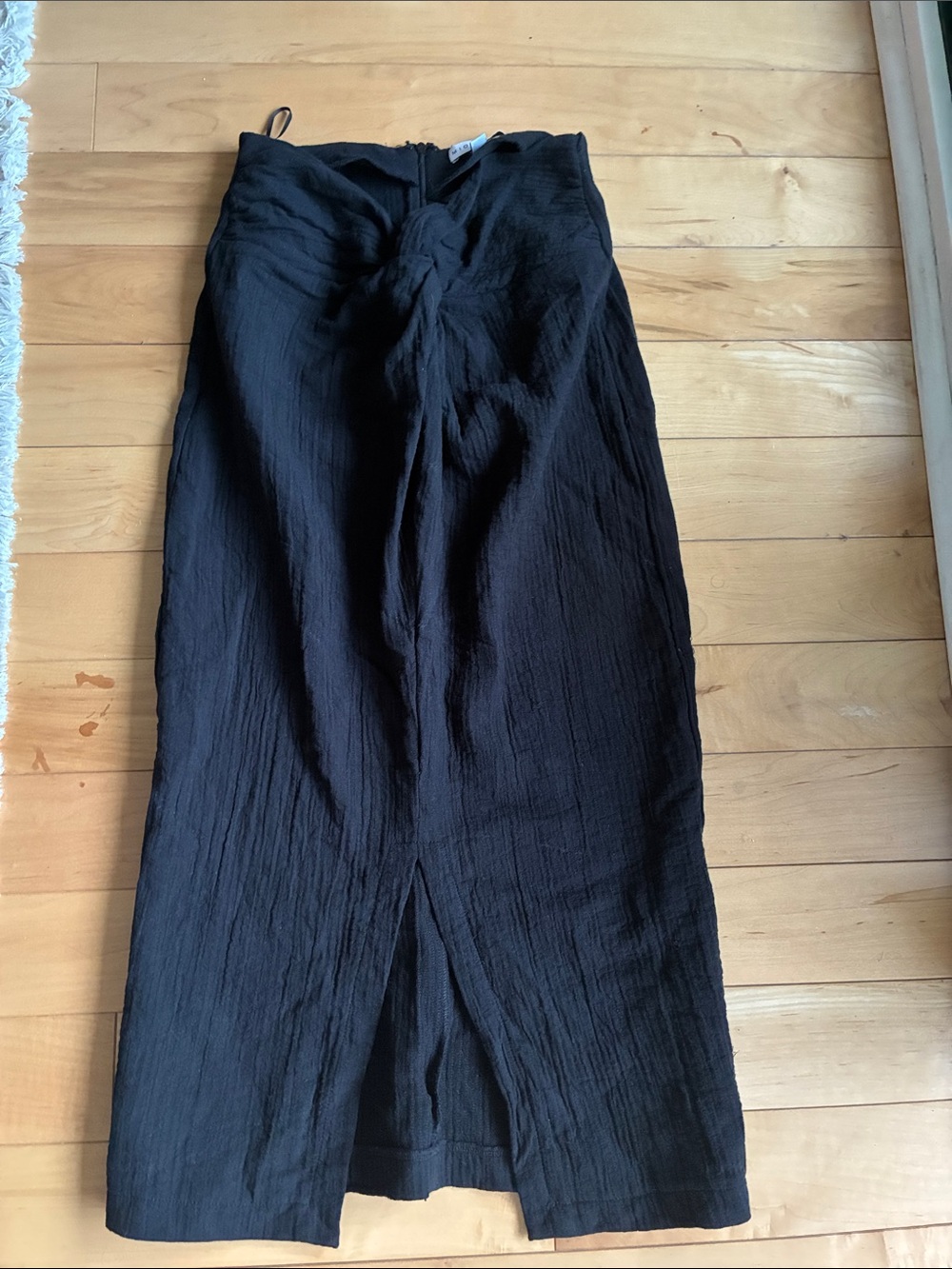 Black Knot-Front Midi Skirt - Women